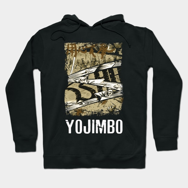 Yojimbos Cinematic Mastery Retro Nostalgia Tee Celebrating Kurosawa and Mifune's Collaborative Brilliance Hoodie by Mandala Flowers